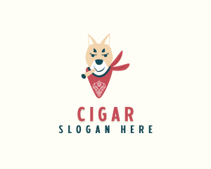 Cigar Hip Hop Dog logo design