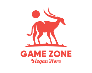 Red Antelope Silhouette  Logo