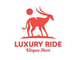 Red Antelope Silhouette  logo design