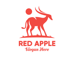 Red Antelope Silhouette  logo