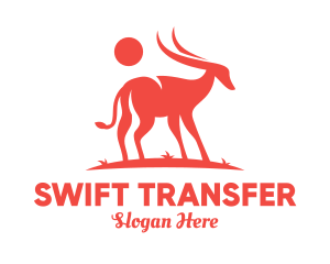 Red Antelope Silhouette  logo design