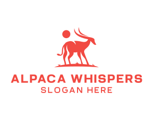 Red Antelope Silhouette  logo design