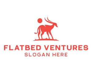 Red Antelope Silhouette  logo design