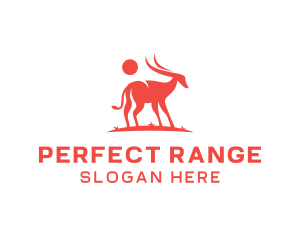 Red Antelope Silhouette  logo design