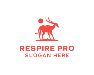 Red Antelope Silhouette  logo design