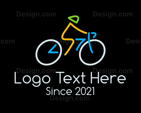 Minimalist Cyclist Athlete Logo