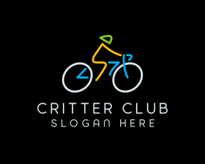 Minimalist Cyclist Athlete logo design