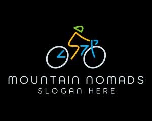 Minimalist Cyclist Athlete logo design