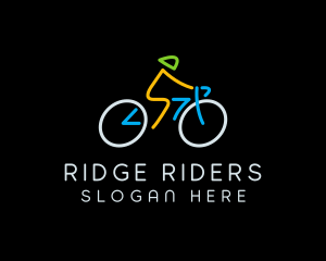 Minimalist Cyclist Athlete logo design