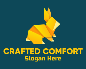 Yellow Rabbit Origami logo design