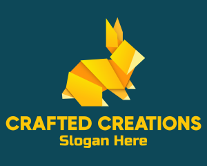 Yellow Rabbit Origami logo design