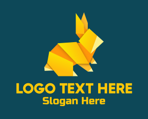 Diy - Yellow Rabbit Origami logo design