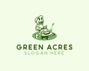 Lawn Mower Gardener logo design