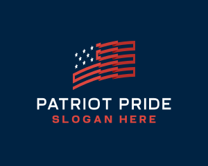 Patriot American Flag logo design