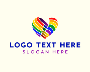 Heart Flag Rainbow Logo