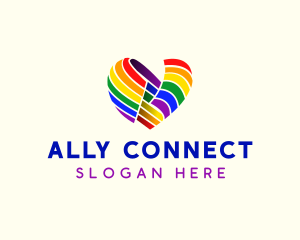 Heart Flag Rainbow logo design