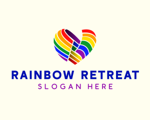 Heart Flag Rainbow logo design