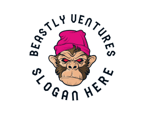 Urban Beanie Monkey logo design