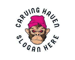 Urban Beanie Monkey logo design