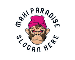 Urban Beanie Monkey logo design