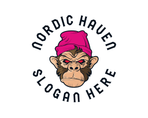 Urban Beanie Monkey logo design