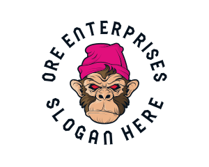 Urban Beanie Monkey logo design