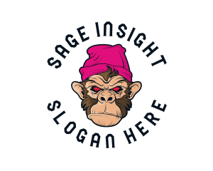 Urban Beanie Monkey logo design