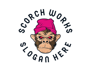 Urban Beanie Monkey logo design