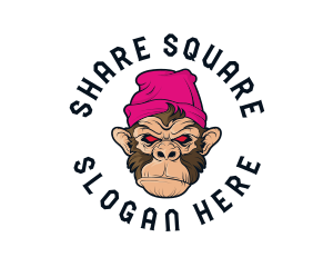 Urban Beanie Monkey logo design