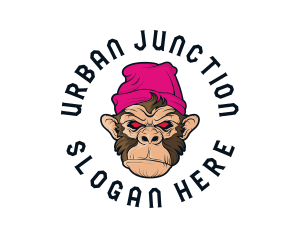 Urban Beanie Monkey logo design