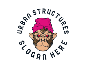 Urban Beanie Monkey logo design