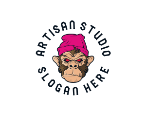 Urban Beanie Monkey logo design