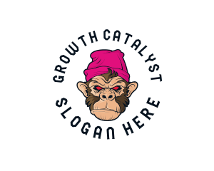 Urban Beanie Monkey logo design