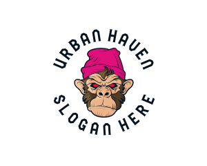 Urban Beanie Monkey logo design