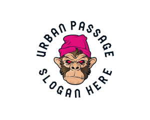 Urban Beanie Monkey logo design