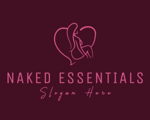 Nude Woman Heart logo design