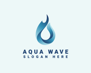 Flame Water Droplet logo design