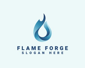 Flame Water Droplet logo design