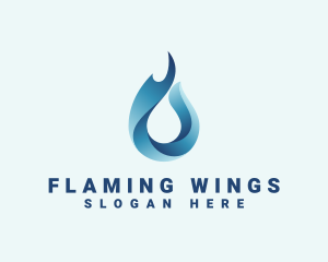 Flame Water Droplet logo design