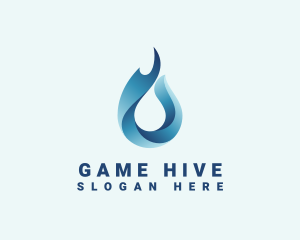 Flame Water Droplet logo
