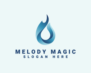 Flame Water Droplet logo