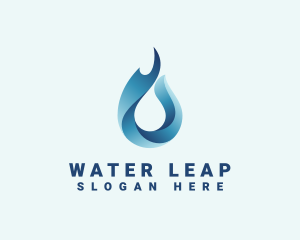 Flame Water Droplet logo design