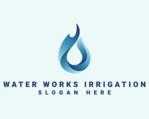 Flame Water Droplet logo design