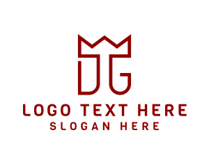 Simple Monoline Crown Letter DG logo