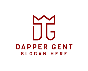 Simple Monoline Crown Letter DG logo design