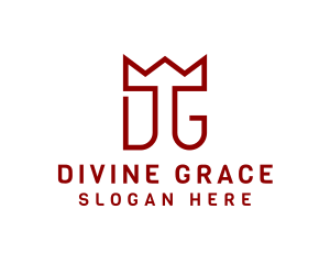 Simple Monoline Crown Letter DG logo design