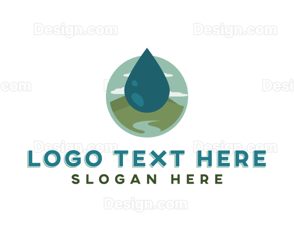 Nature Water Droplet Logo