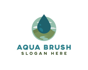 Nature Water Droplet logo design