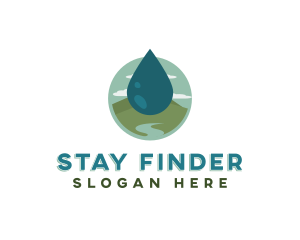 Nature Water Droplet logo