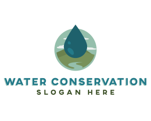 Nature Water Droplet logo